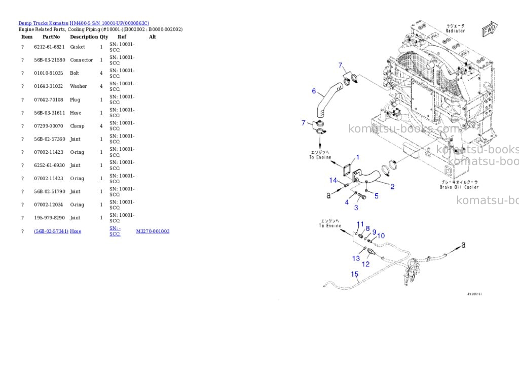 Komatsu hm400-5 s/n 10001-up Parts catalog cover Page 5 Komatsu hm400-5 s/n 10001-up Parts catalog cover Page 5