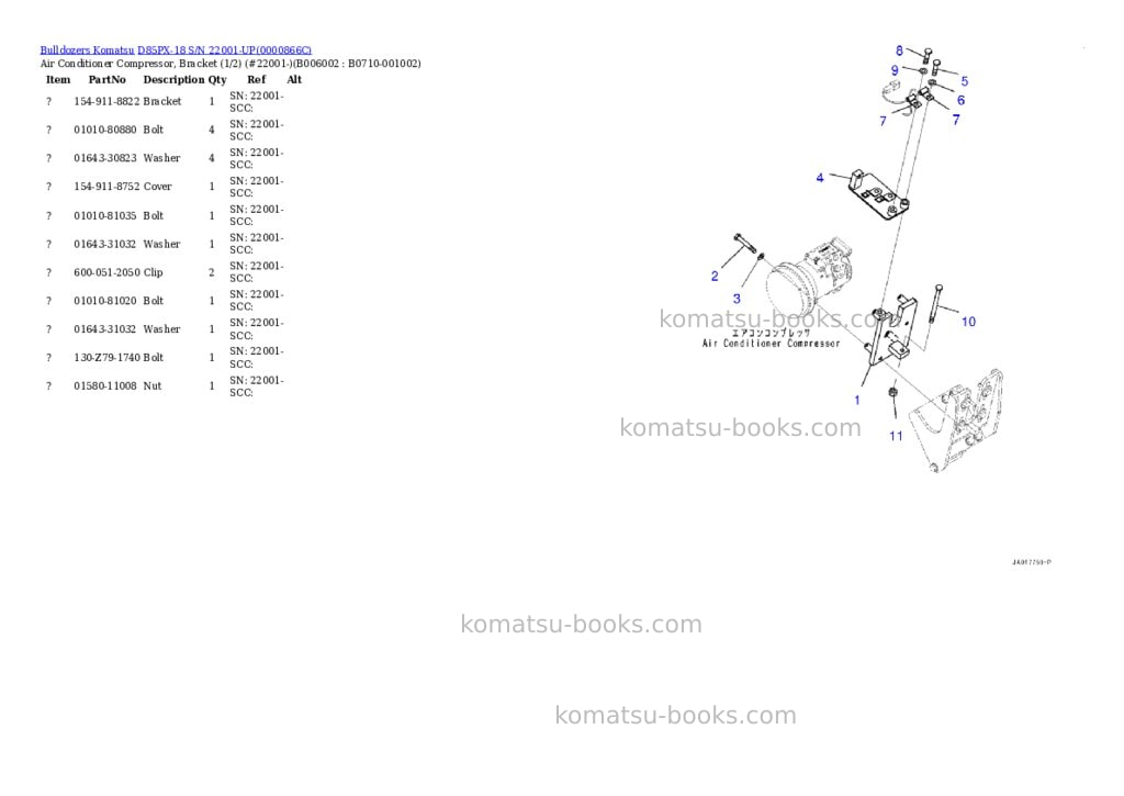 Komatsu d85px-18 s/n 22001-up Parts catalog cover Page 9 Komatsu d85px-18 s/n 22001-up Parts catalog cover Page 9