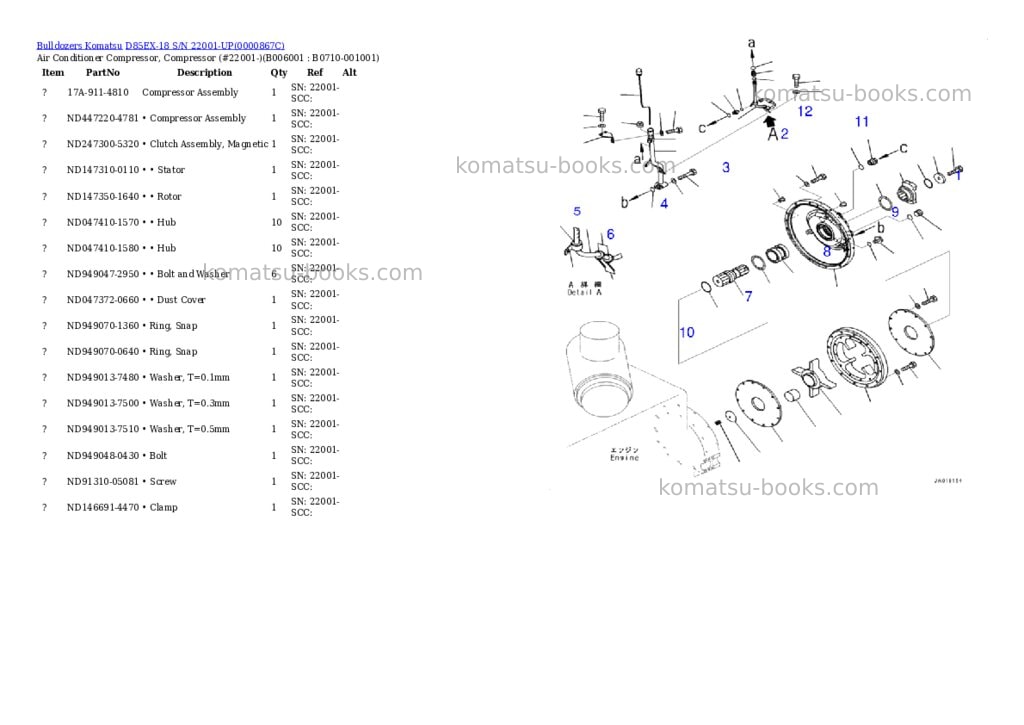 Komatsu d85ex-18 s/n 22001-up Parts catalog cover Page 8