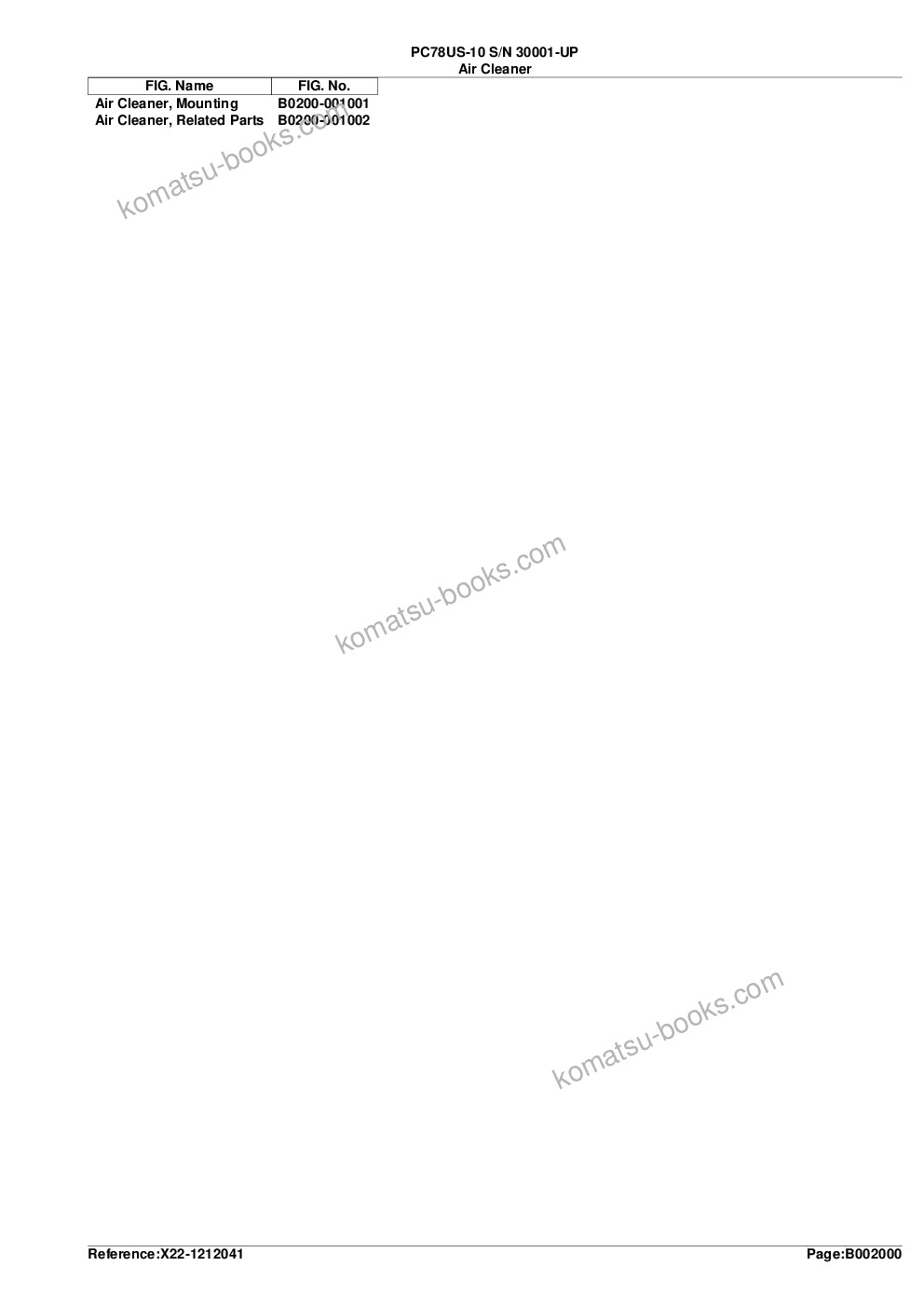 Komatsu pc78us-10 s/n 30001-up Parts catalog cover Page 6 Komatsu pc78us-10 s/n 30001-up Parts catalog cover Page 6