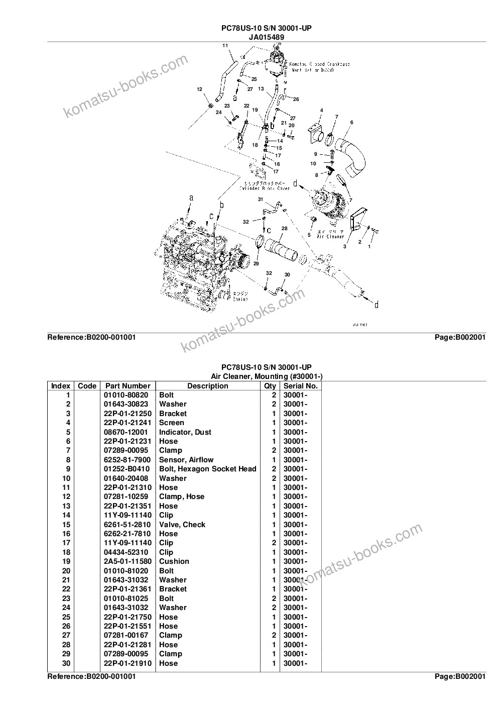 Komatsu pc78us-10 s/n 30001-up Parts catalog cover Page 7 Komatsu pc78us-10 s/n 30001-up Parts catalog cover Page 7
