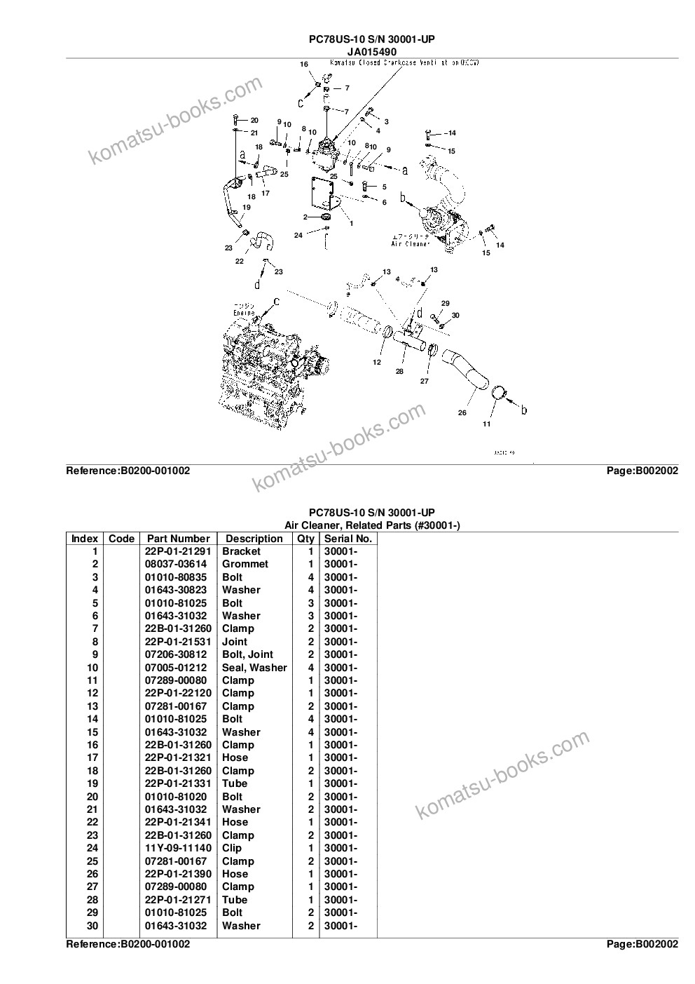 Komatsu pc78us-10 s/n 30001-up Parts catalog cover Page 9 Komatsu pc78us-10 s/n 30001-up Parts catalog cover Page 9