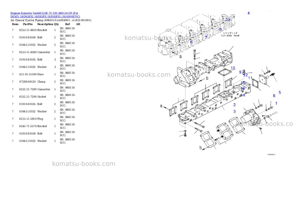 Komatsu saa6d125e-7c s/n 860110-up for d85ex-18/d85exi-18/d85px-18/d85pxi-18 Parts catalog cover Page 3 Komatsu saa6d125e-7c s/n 860110-up for d85ex-18/d85exi-18/d85px-18/d85pxi-18 Parts catalog cover Page 3