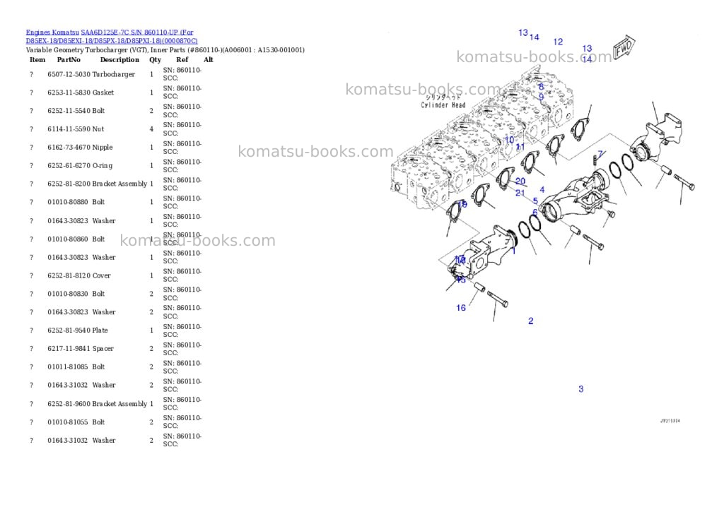 Komatsu saa6d125e-7c s/n 860110-up for d85ex-18/d85exi-18/d85px-18/d85pxi-18 Parts catalog cover Page 5 Komatsu saa6d125e-7c s/n 860110-up for d85ex-18/d85exi-18/d85px-18/d85pxi-18 Parts catalog cover Page 5