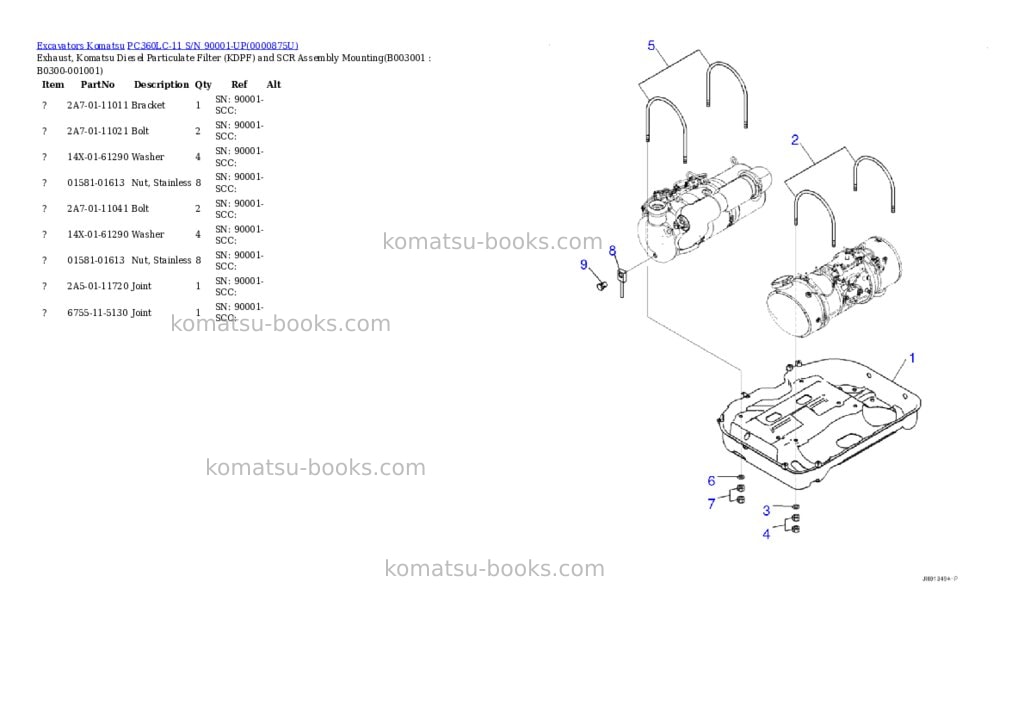 Komatsu pc360lc-11 s/n 90001-up Parts catalog cover Page 3 Komatsu pc360lc-11 s/n 90001-up Parts catalog cover Page 3