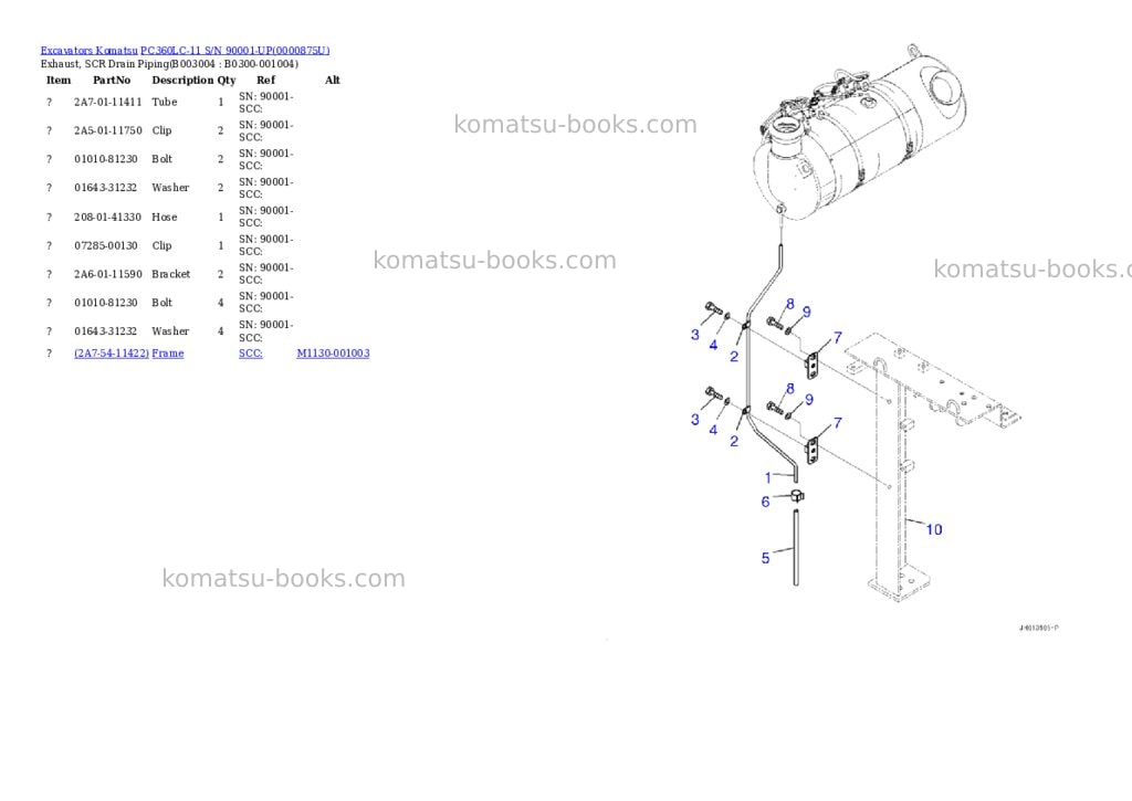 Komatsu pc360lc-11 s/n 90001-up Parts catalog cover Page 6 Komatsu pc360lc-11 s/n 90001-up Parts catalog cover Page 6