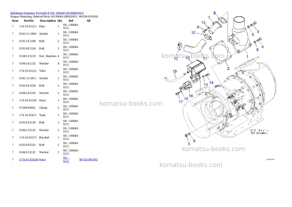 Komatsu d155axi-8 s/n 100040-up Parts catalog cover Page 2 Komatsu d155axi-8 s/n 100040-up Parts catalog cover Page 2