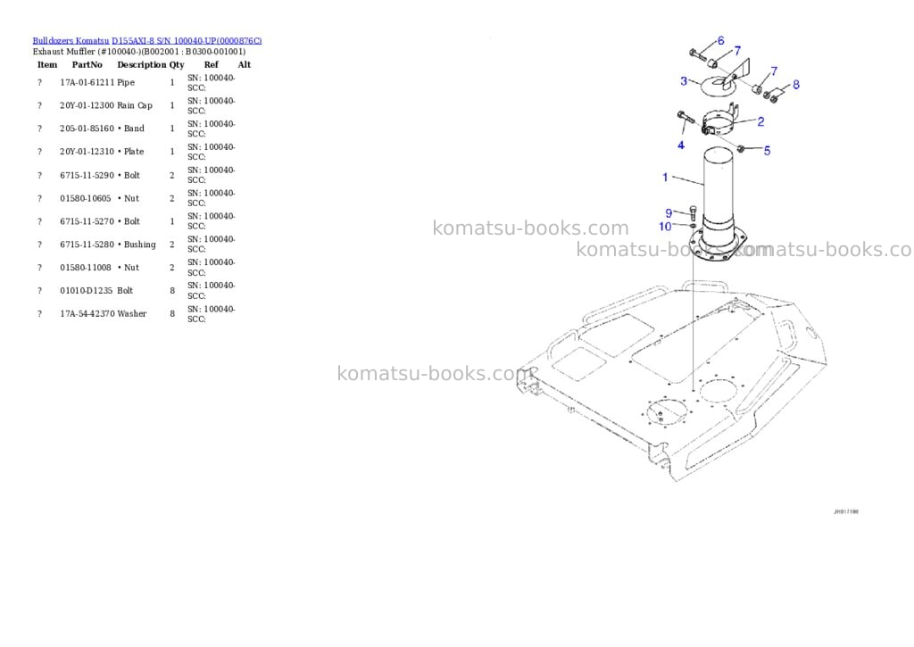 Komatsu d155axi-8 s/n 100040-up Parts catalog cover Page 3 Komatsu d155axi-8 s/n 100040-up Parts catalog cover Page 3