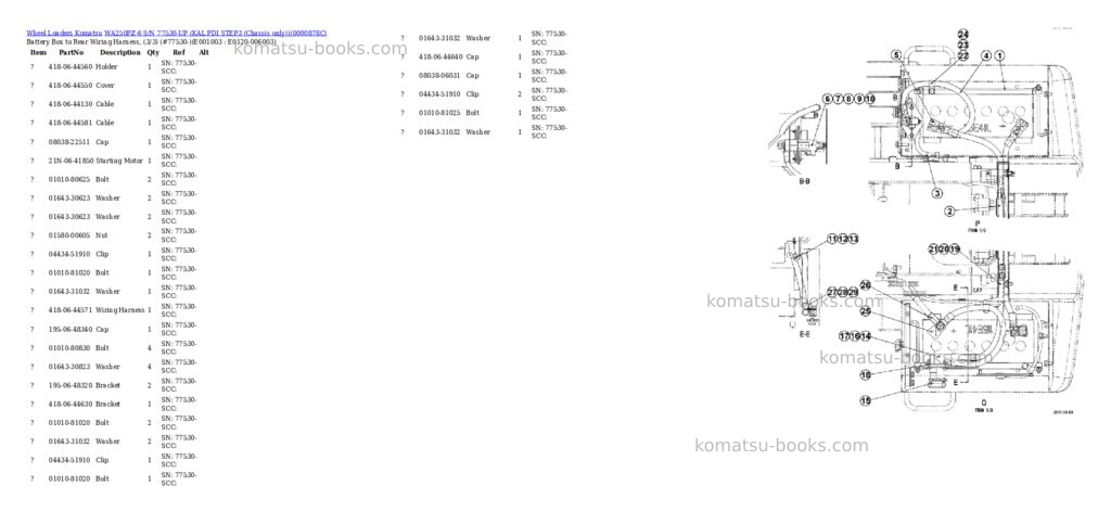 Komatsu wa250pz-6 s/n 77530-up kal pdi step3 chassis only Parts catalog cover Page 2 Komatsu wa250pz-6 s/n 77530-up kal pdi step3 chassis only Parts catalog cover Page 2
