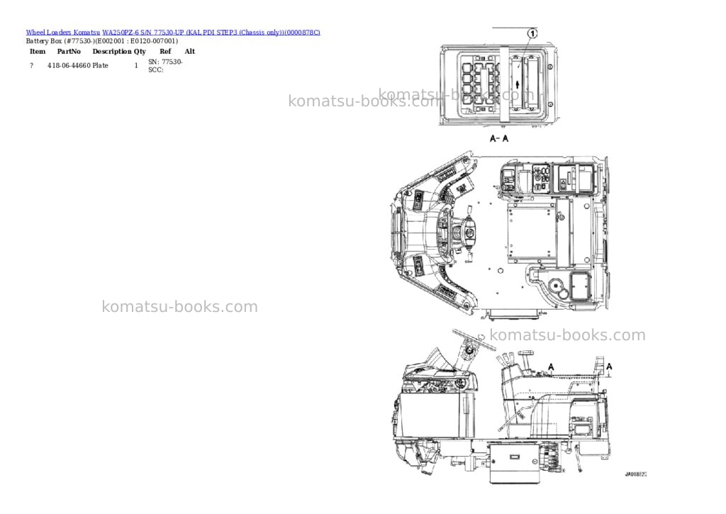 Komatsu wa250pz-6 s/n 77530-up kal pdi step3 chassis only Parts catalog cover Page 3 Komatsu wa250pz-6 s/n 77530-up kal pdi step3 chassis only Parts catalog cover Page 3