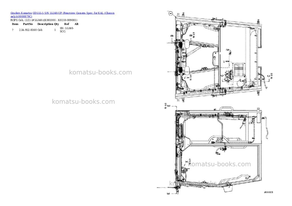 Komatsu gd555-5 s/n 55340-up rearview camera spec. for kal chassis only Parts catalog cover Page 3