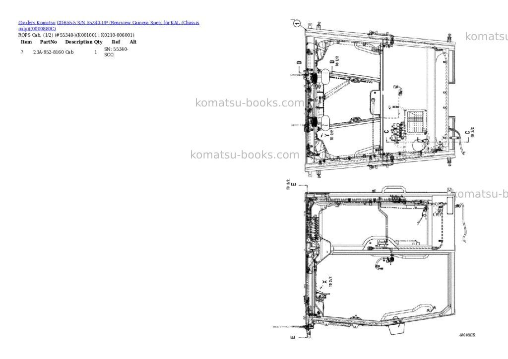 Komatsu gd655-5 s/n 55340-up rearview camera spec. for kal chassis only Parts catalog cover Page 2