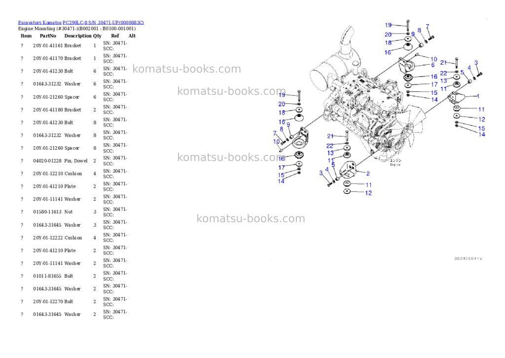Komatsu pc290lc-8 s/n 30471-up Parts catalog cover Page 2