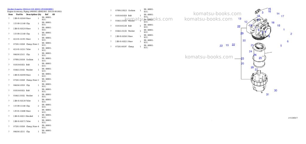 Komatsu gd655-6 s/n 60001-up Parts catalog cover Page 3