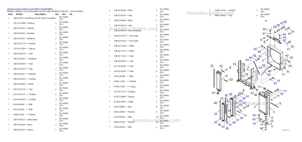 Komatsu gd655-6 s/n 60001-up Parts catalog cover Page 7