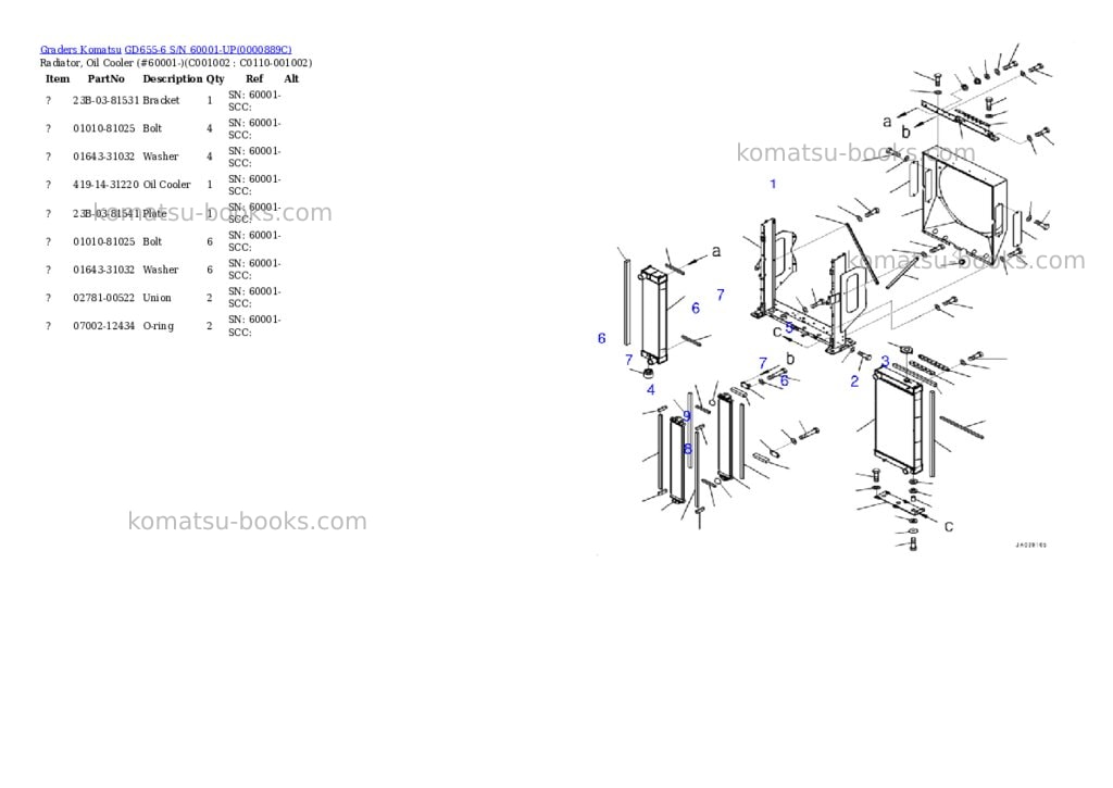 Komatsu gd655-6 s/n 60001-up Parts catalog cover Page 8