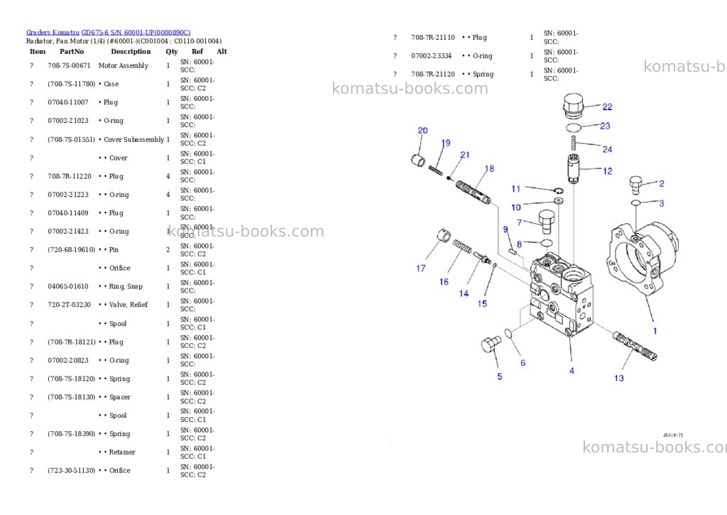 Komatsu gd675-6 s/n 60001-up Parts catalog cover Page 10 Komatsu gd675-6 s/n 60001-up Parts catalog cover Page 10