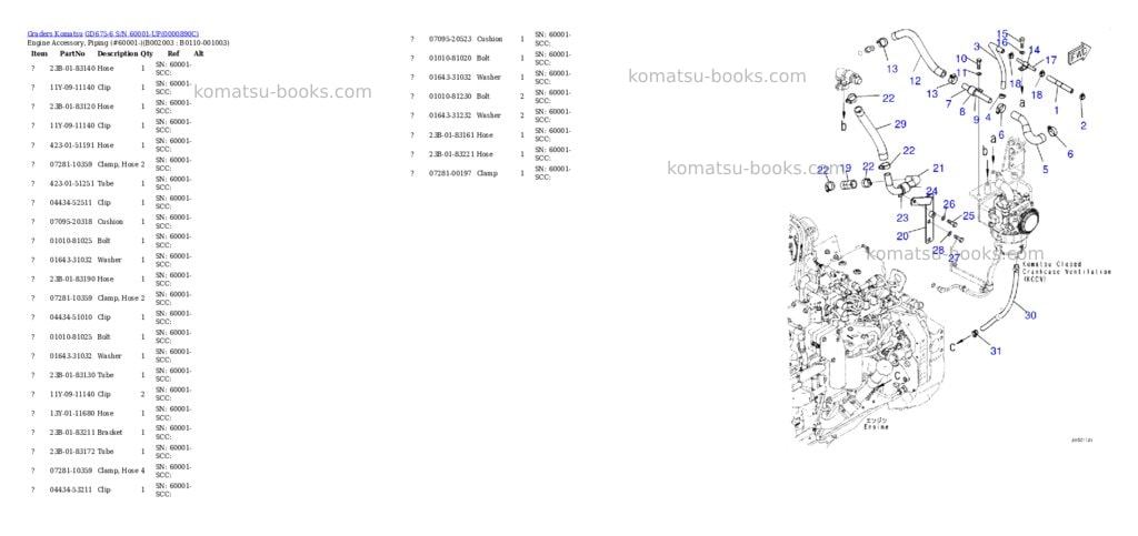 Komatsu gd675-6 s/n 60001-up Parts catalog cover Page 3 Komatsu gd675-6 s/n 60001-up Parts catalog cover Page 3