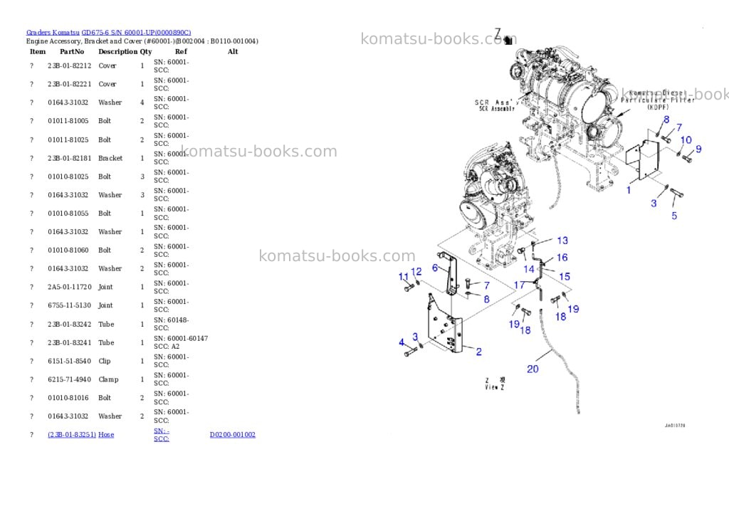Komatsu gd675-6 s/n 60001-up Parts catalog cover Page 4 Komatsu gd675-6 s/n 60001-up Parts catalog cover Page 4