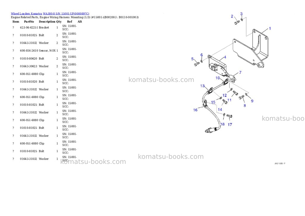 Komatsu wa380-8 s/n 15001-up Parts catalog cover Page 3