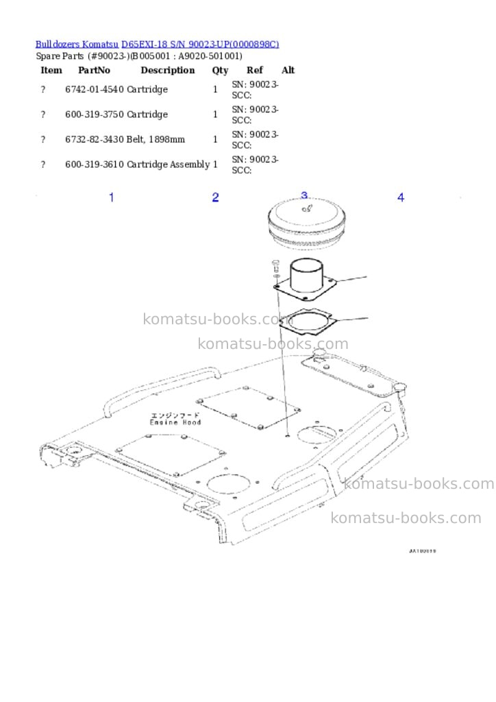 Komatsu d65exi-18 s/n 90023-up Parts catalog cover Page 10 Komatsu d65exi-18 s/n 90023-up Parts catalog cover Page 10