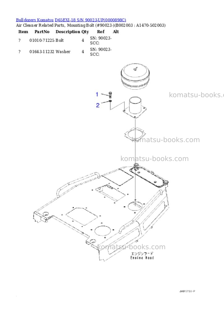 Komatsu d65exi-18 s/n 90023-up Parts catalog cover Page 4 Komatsu d65exi-18 s/n 90023-up Parts catalog cover Page 4
