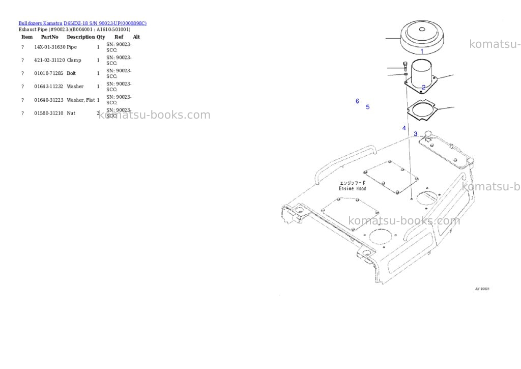 Komatsu d65exi-18 s/n 90023-up Parts catalog cover Page 9 Komatsu d65exi-18 s/n 90023-up Parts catalog cover Page 9