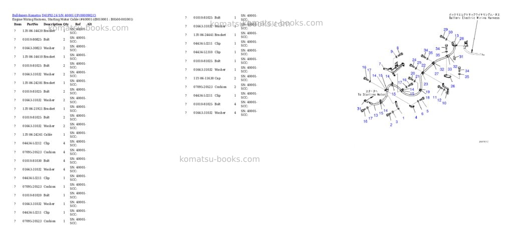 Komatsu d61pxi-24 s/n 40001-up Parts catalog cover Page 10