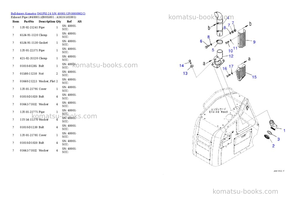 Komatsu d61pxi-24 s/n 40001-up Parts catalog cover Page 4