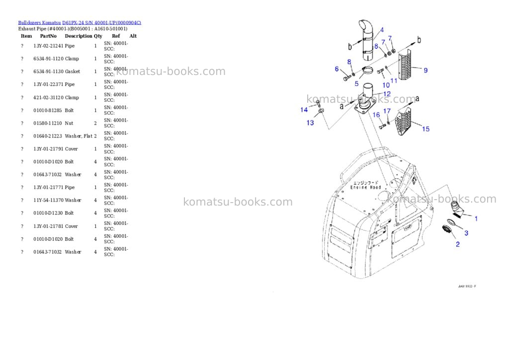 Komatsu d61px-24 s/n 40001-up Parts catalog cover Page 4