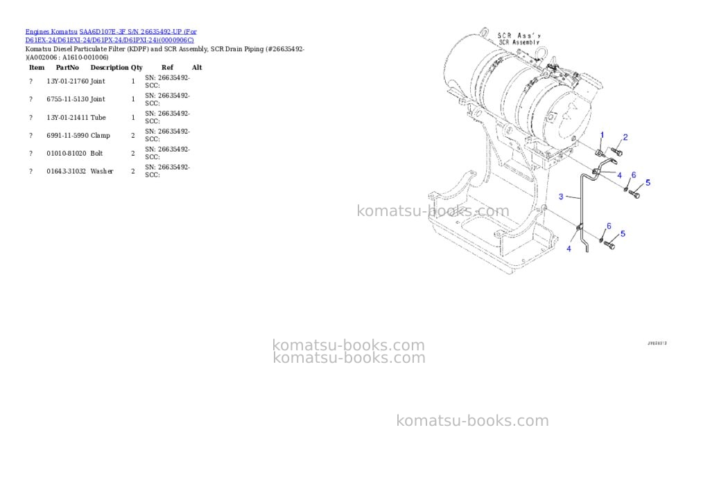 Komatsu saa6d107e-3f s/n 26635492-up for d61ex-24/d61exi-24/d61px-24/d61pxi-24 Parts catalog cover Page 6 Komatsu saa6d107e-3f s/n 26635492-up for d61ex-24/d61exi-24/d61px-24/d61pxi-24 Parts catalog cover Page 6