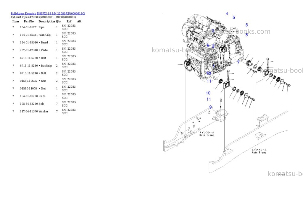 Komatsu d85pxi-18 s/n 22083-up Parts catalog cover Page 3 Komatsu d85pxi-18 s/n 22083-up Parts catalog cover Page 3