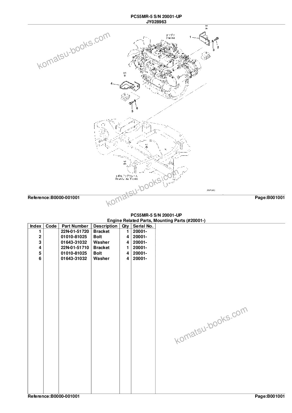 Komatsu pc55mr-5 s/n 20001-up Parts catalog cover Page 4 Komatsu pc55mr-5 s/n 20001-up Parts catalog cover Page 4
