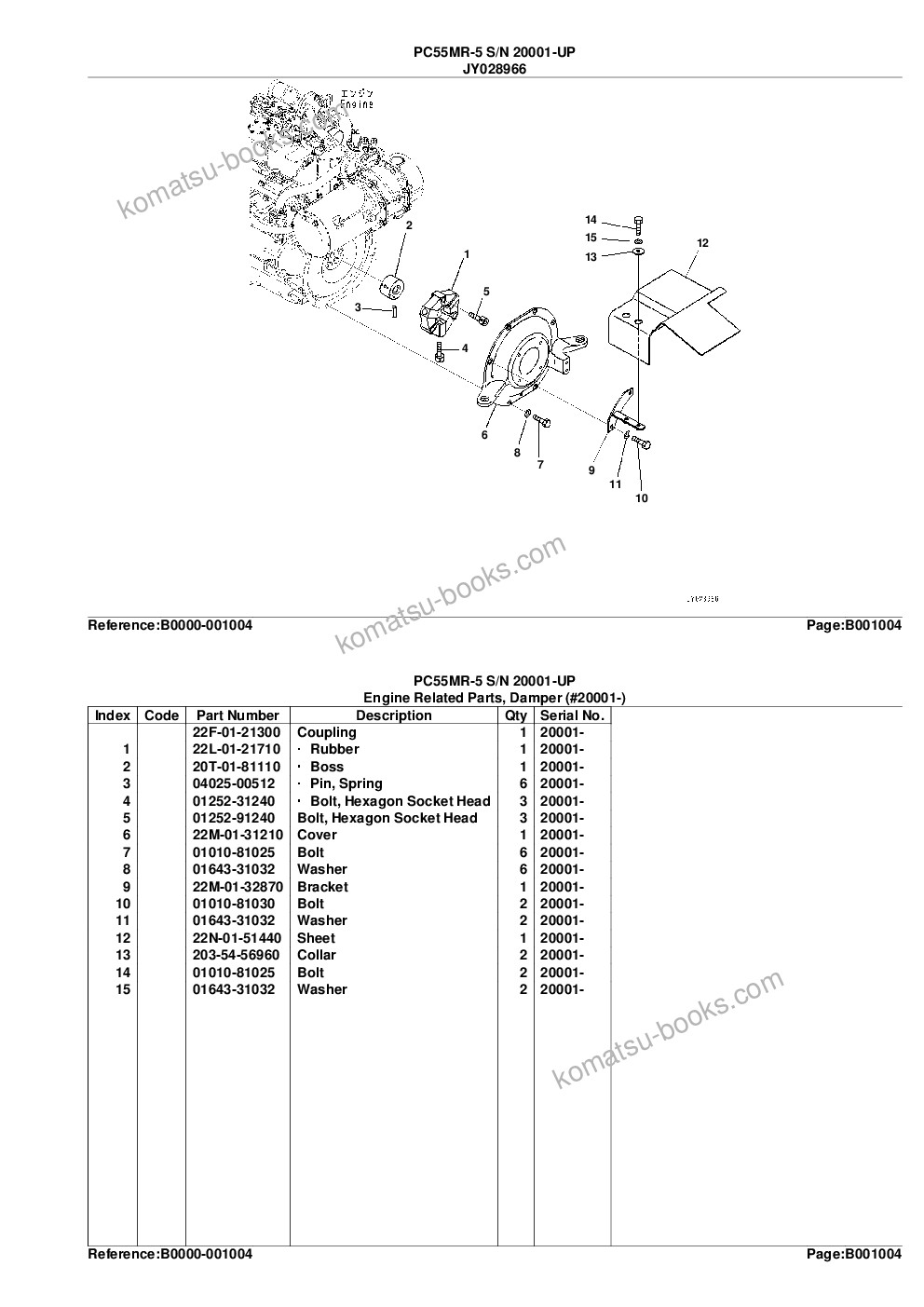 Komatsu pc55mr-5 s/n 20001-up Parts catalog cover Page 7 Komatsu pc55mr-5 s/n 20001-up Parts catalog cover Page 7