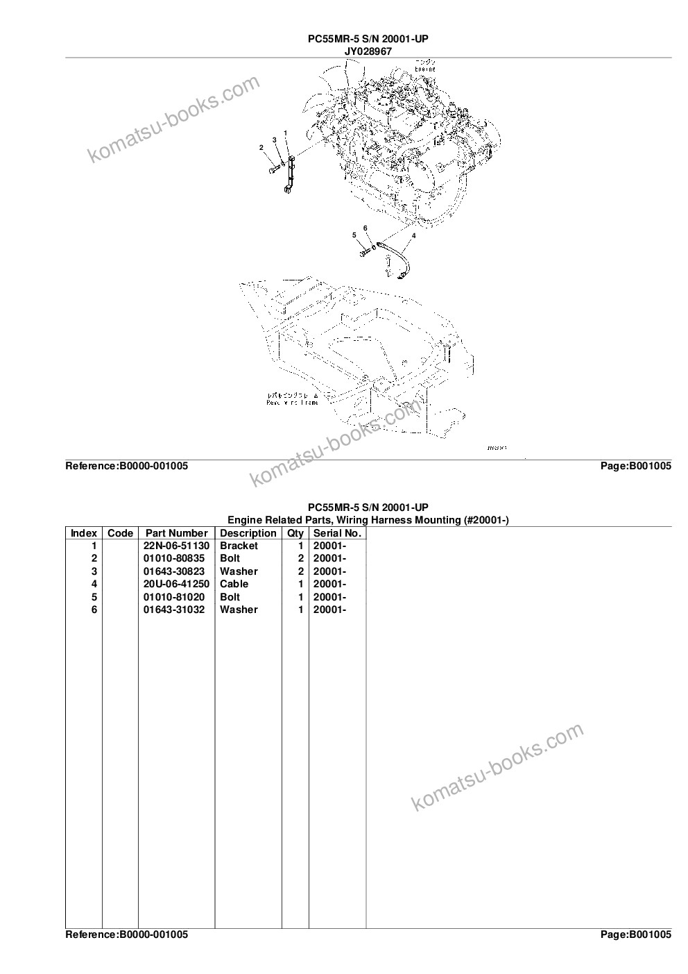 Komatsu pc55mr-5 s/n 20001-up Parts catalog cover Page 8 Komatsu pc55mr-5 s/n 20001-up Parts catalog cover Page 8