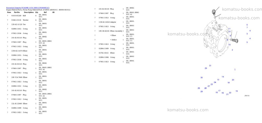 Komatsu pc45mr-5 s/n 30001-up Parts catalog cover Page 10 Komatsu pc45mr-5 s/n 30001-up Parts catalog cover Page 10