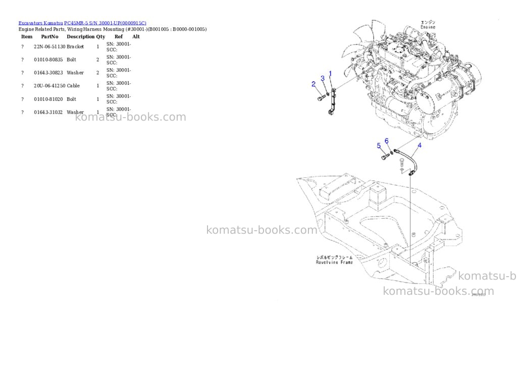 Komatsu pc45mr-5 s/n 30001-up Parts catalog cover Page 4 Komatsu pc45mr-5 s/n 30001-up Parts catalog cover Page 4