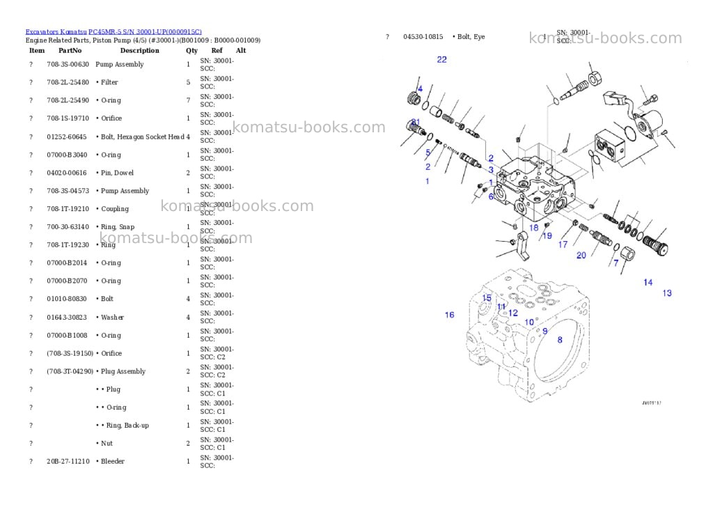 Komatsu pc45mr-5 s/n 30001-up Parts catalog cover Page 8 Komatsu pc45mr-5 s/n 30001-up Parts catalog cover Page 8