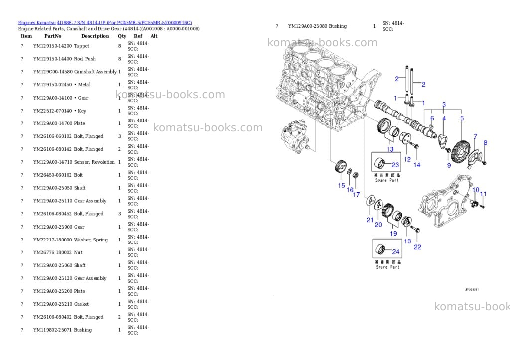 Komatsu 4d88e-7 s/n 4814-up for pc45mr-5/pc55mr-5 Parts catalog cover Page 7 Komatsu 4d88e-7 s/n 4814-up for pc45mr-5/pc55mr-5 Parts catalog cover Page 7