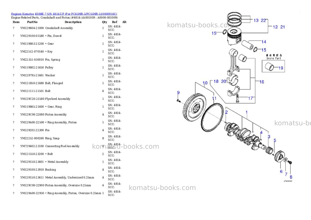 Komatsu 4d88e-7 s/n 4814-up for pc45mr-5/pc55mr-5 Parts catalog cover Page 8 Komatsu 4d88e-7 s/n 4814-up for pc45mr-5/pc55mr-5 Parts catalog cover Page 8