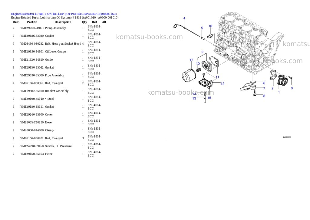 Komatsu 4d88e-7 s/n 4814-up for pc45mr-5/pc55mr-5 Parts catalog cover Page 9 Komatsu 4d88e-7 s/n 4814-up for pc45mr-5/pc55mr-5 Parts catalog cover Page 9
