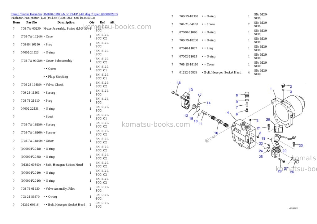 Komatsu hm400-3m0 s/n 5129-up -40 deg c spec. Parts catalog cover Page 10