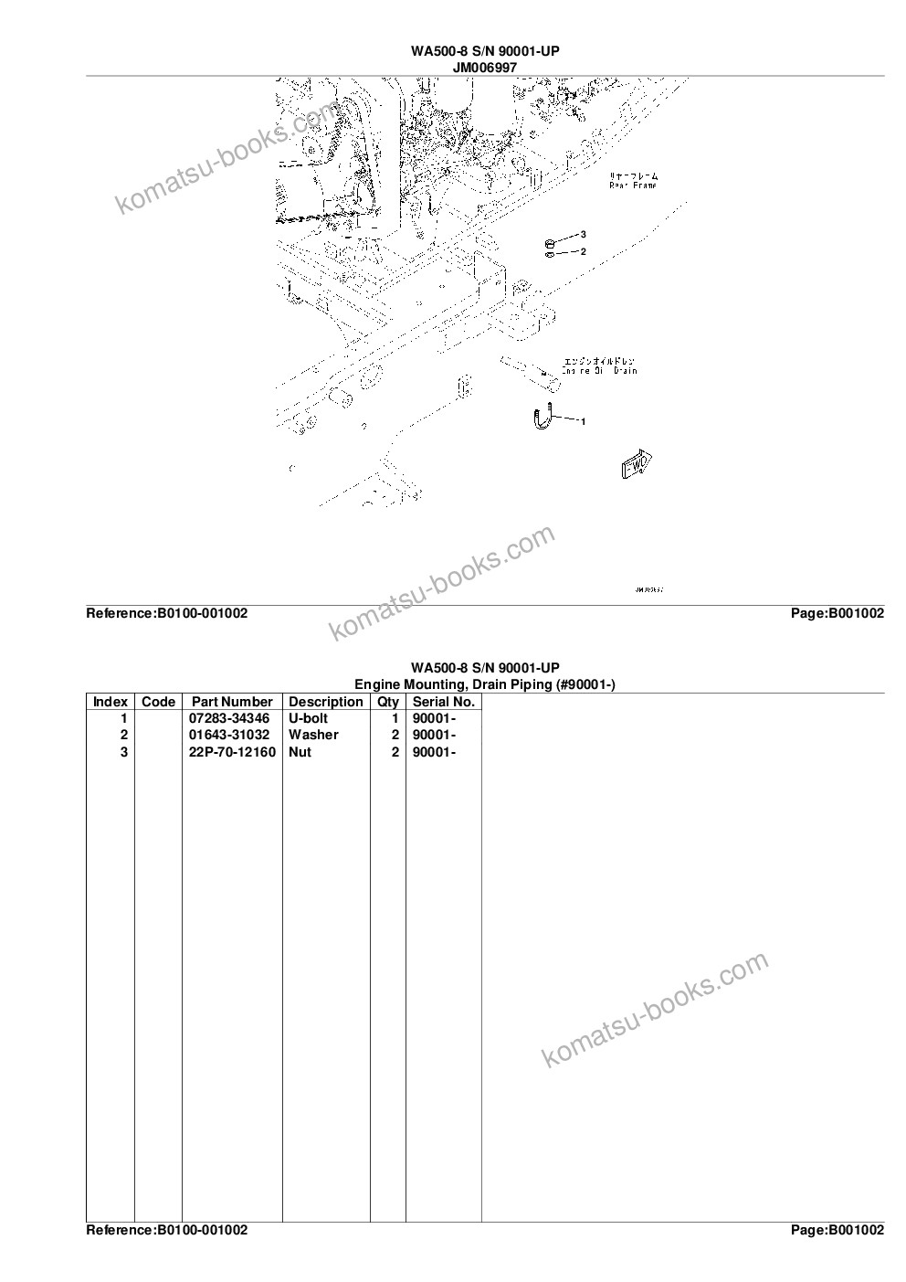 Komatsu wa500-8 s/n 90001-up Parts catalog cover Page 5