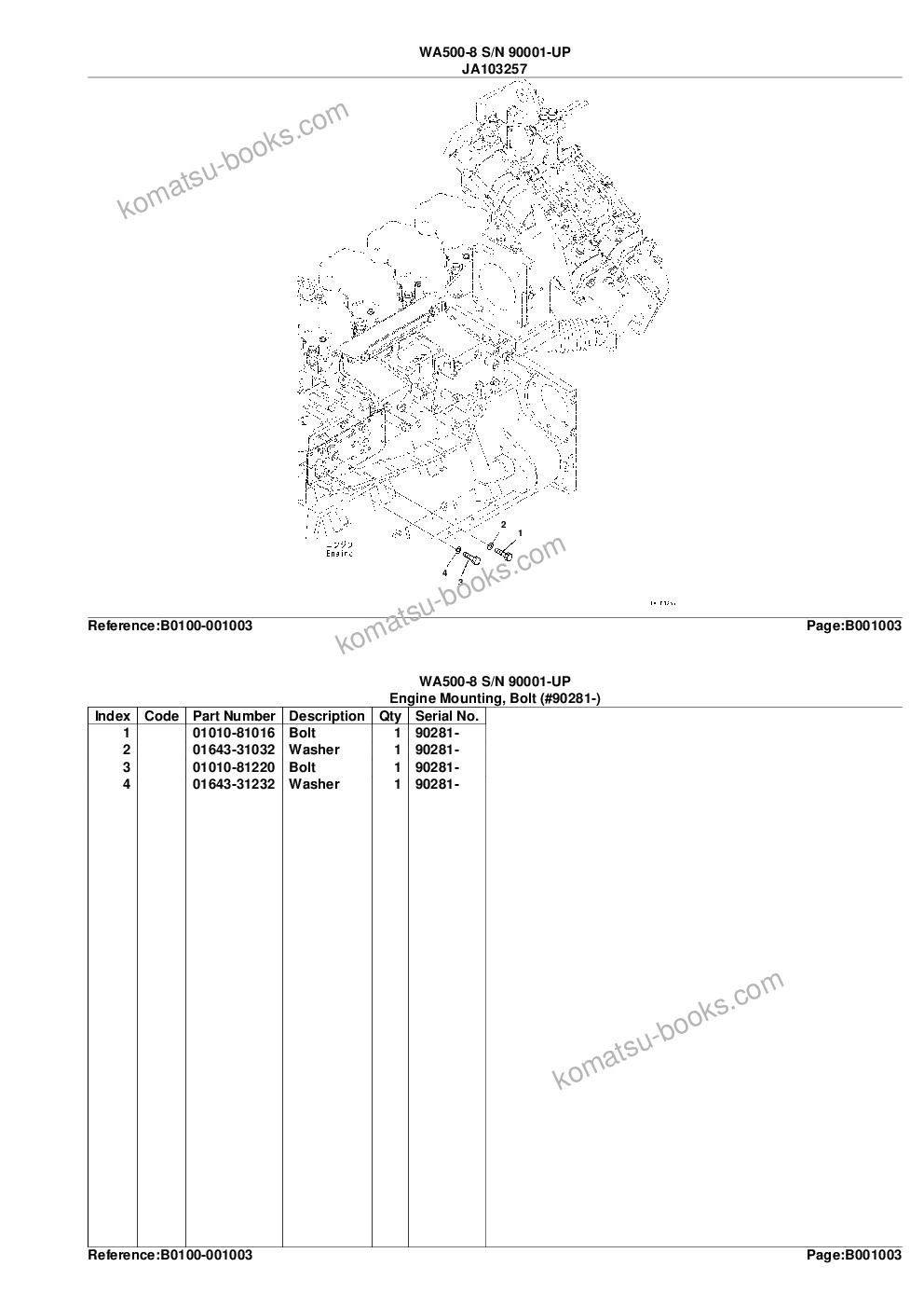 Komatsu wa500-8 s/n 90001-up Parts catalog cover Page 6