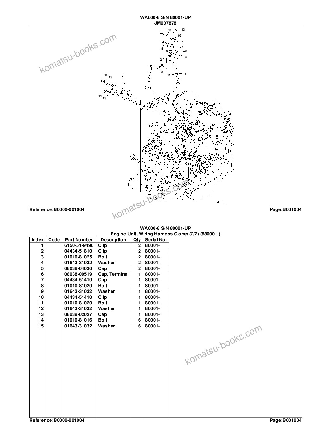 Komatsu wa600-8 s/n 80001-up log grapple spec. Catálogo de piezas cover Page 10