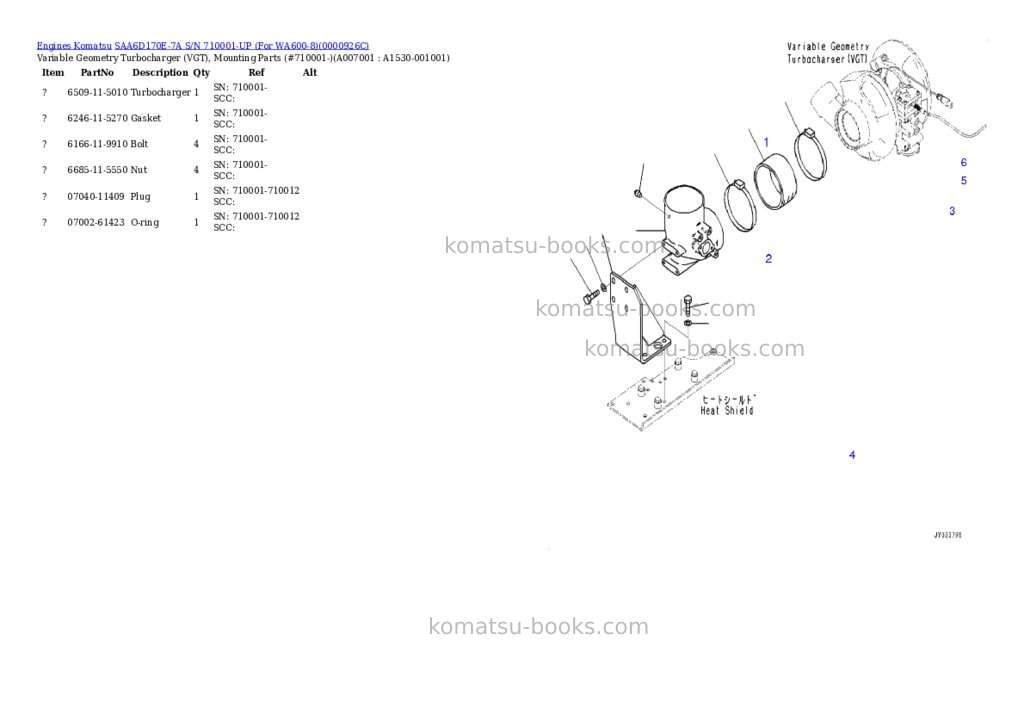 Komatsu saa6d170e-7a s/n 710001-up for wa600-8 Parts catalog cover Page 8 Komatsu saa6d170e-7a s/n 710001-up for wa600-8 Parts catalog cover Page 8