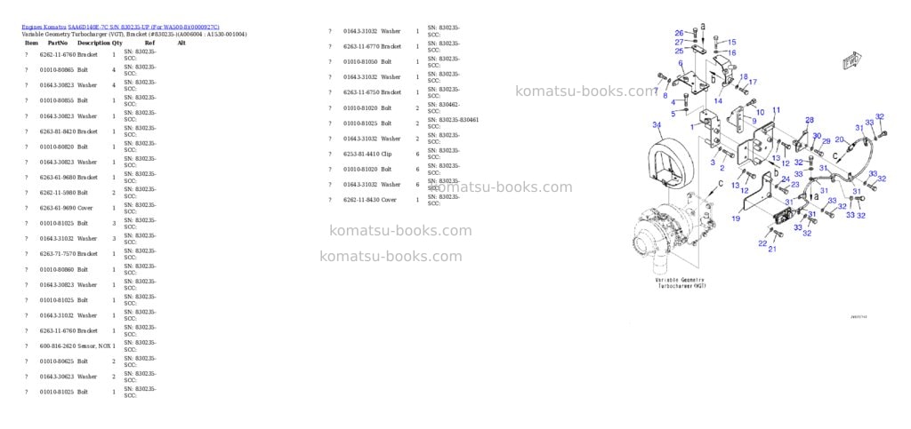 Komatsu saa6d140e-7c s/n 830235-up for wa500-8 Parts catalog cover Page 8