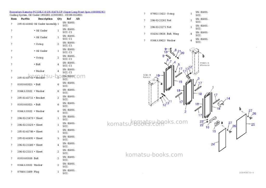 Komatsu pc220lc-8 s/n 85674-up super long front spec. Parts catalog cover Page 3 Komatsu pc220lc-8 s/n 85674-up super long front spec. Parts catalog cover Page 3