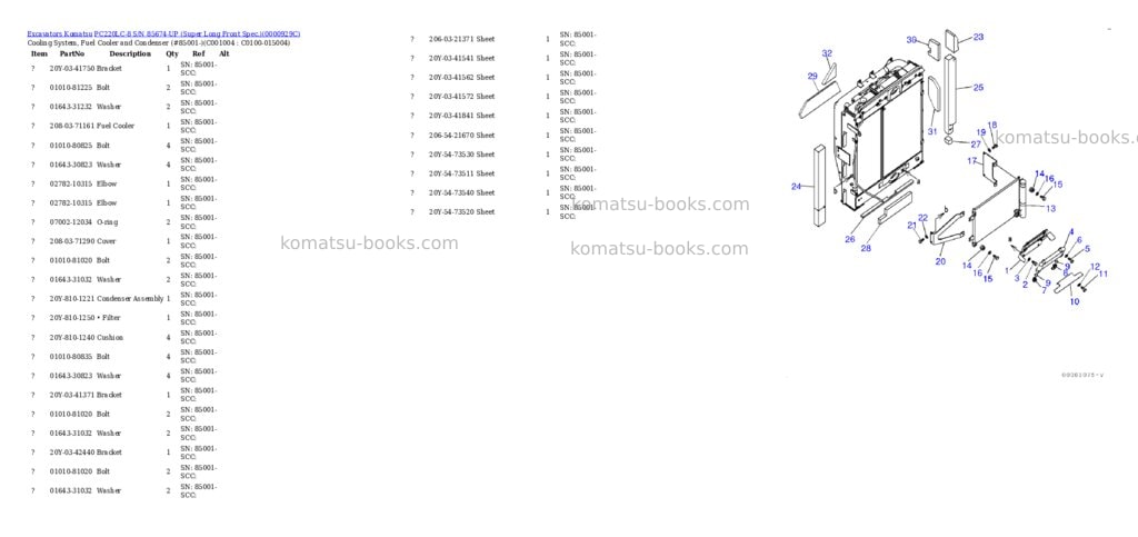Komatsu pc220lc-8 s/n 85674-up super long front spec. Parts catalog cover Page 5 Komatsu pc220lc-8 s/n 85674-up super long front spec. Parts catalog cover Page 5