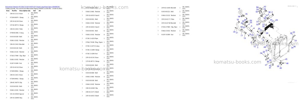 Komatsu pc220lc-8 s/n 85674-up super long front spec. Parts catalog cover Page 6 Komatsu pc220lc-8 s/n 85674-up super long front spec. Parts catalog cover Page 6